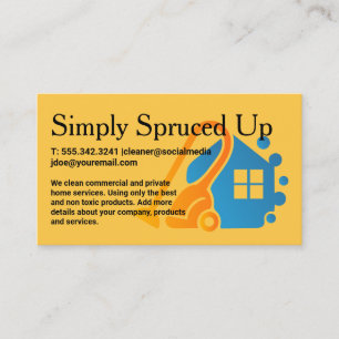 Maid Services   Vacuum Home Cleaning Logo Business Card