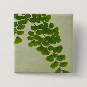 Maiden Hair Fern Frond 2 Inch Square Button