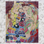 Maiden (Virgin), Gustav Klimt, Vintage Art Nouveau Jigsaw Puzzle<br><div class="desc">The Maiden (aka The Virgin) (1913) by Gustav Klimt is a vintage Victorian Era Art Nouveau fine art symbolism portrait painting. Several women yawning, stretching and sleeping in a bed covered with colourful mosaic pattern blankets. About the artist: Gustav Klimt (1862-1918) was an Austrian Symbolist painter and one of the...</div>