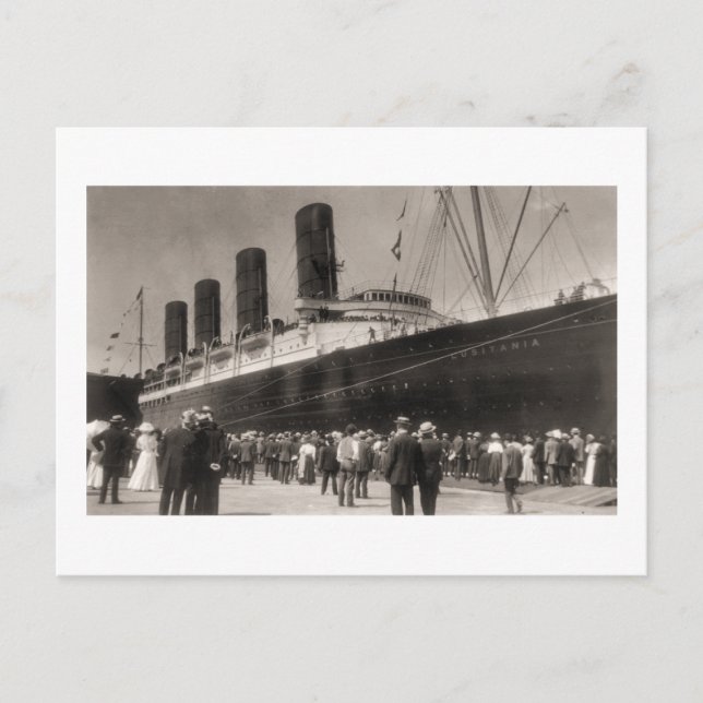 Maiden Voyage of RMS Lusitania, 13 Septemeber 1907 Postcard (Front)