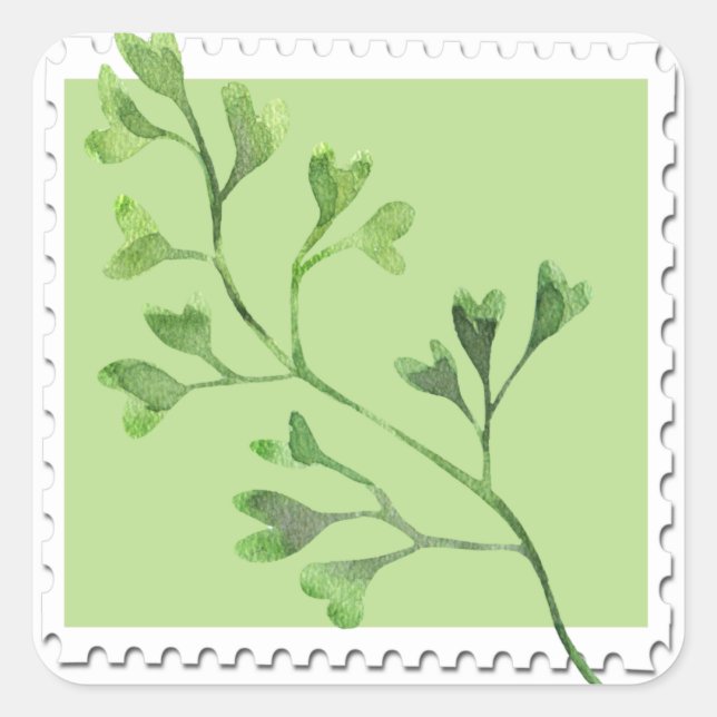 Maidenhair Fern Watercolor Floral Sticker (Front)