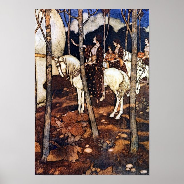 "Maidens on White Hors" par Edmund Dulac Poster (Devant)