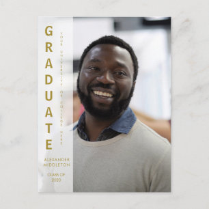 MaIe Graduate Graduation Invitation Simple Photo Postcard