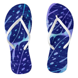 Maikai Hawaiian Monstera Leaf Tie-Dye Blend Flip Flops