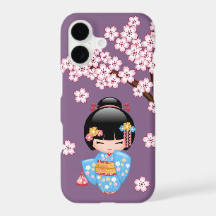 Maiko Kokeshi Doll - Blue Kimono Geisha Girl