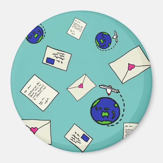 Mail Around The World Magnet (Front)