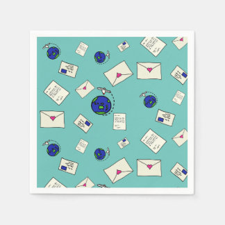Mail Around The World Napkin