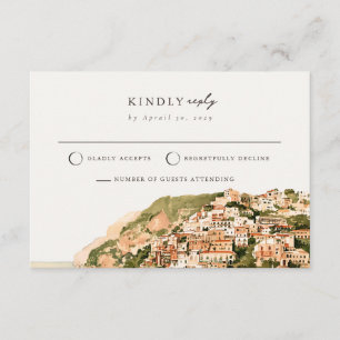 Mail Back Positano Amalfi Coast Italy RSVP Card