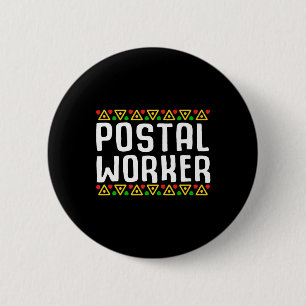 Mail Carrier African American Black History Month  2 Inch Round Button