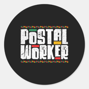 Mail Carrier African American Black History Month  Classic Round Sticker