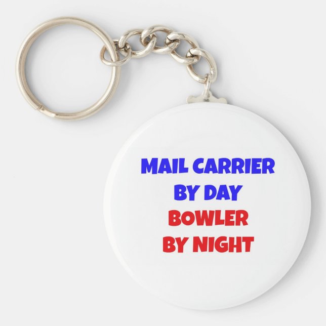 Mail Carrier by Day Bowler by Night Keychain (Front)