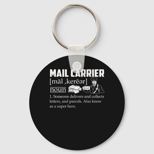Mail Carrier Delivers Collect Letters Keychain (Front)