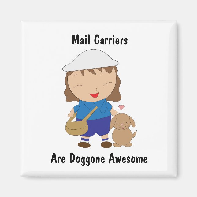 Mail Carrier Female Awesome Personalize Magnet (Front)