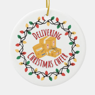 Mail Carrier Mailman UPS FedEx Christmas Ceramic Ornament