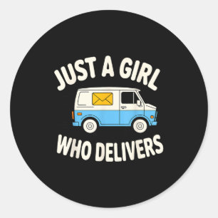 Mail Lady Design For Women Girls Stal Worker Mail  Classic Round Sticker