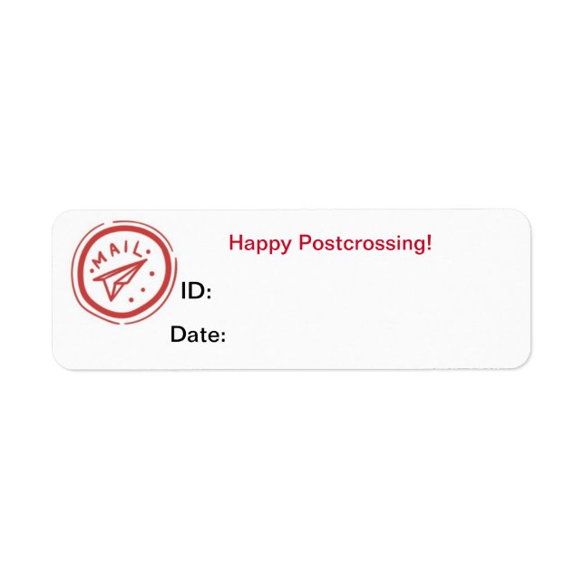 Mail Postcrossing ID Labels (Front)