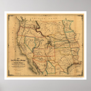 Mail Route Railroad Map 1859 Poster