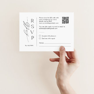 Mailable Minimalist RSVP Card with QR Code