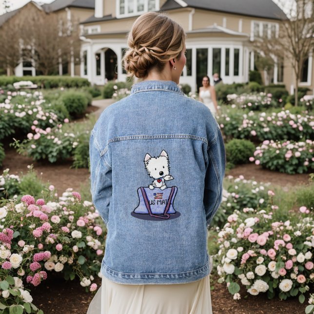 Mailbag Westie KiniArt Denim Jacket (Wedding Back)