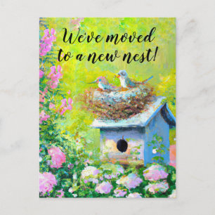 Mailbox Bird Nest New Home Moving Announcemen Postcard