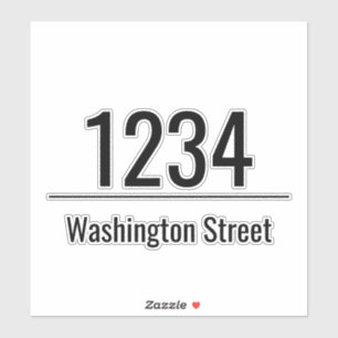 Mailbox Decal White Black House Number Street Name
