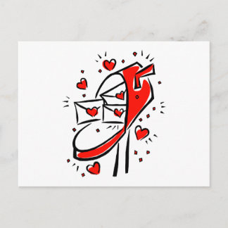 mailbox letters hearts outlines love postcard