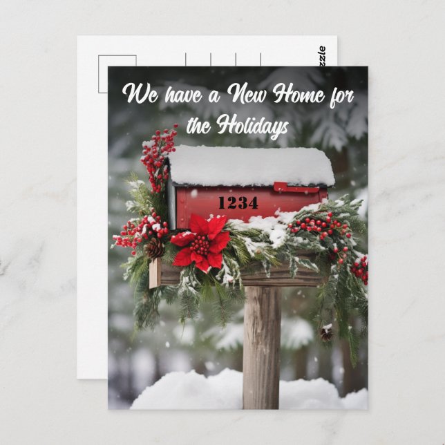 Mailbox New Home Holiday Moving Announcement Postcard (Front/Back)