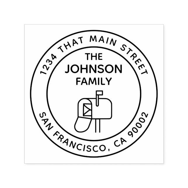 Mailbox, Return Address, Round Self-inking Stamp (Design)