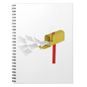 Mailbox with flying letters notebook