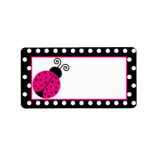 Mailing Address Black Spring Time Lady Bug Label