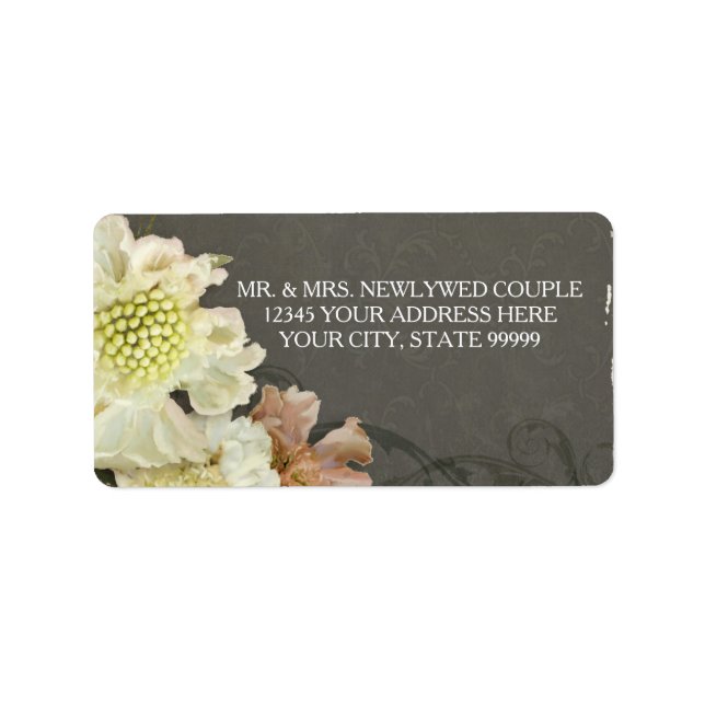 Mailing Address Customized Modern Painterly Floral Label (Front)