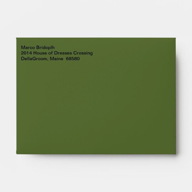 Mailing Formal Dark Olive Green Envelopes (Front)