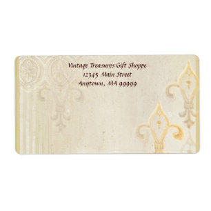 Mailing Labels - Fleur di Lys Damask 2 Cream