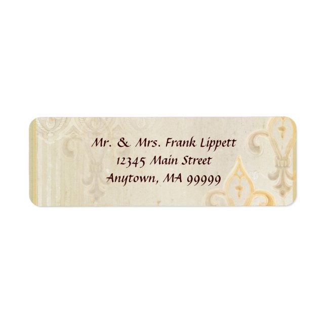 Mailing Labels - Fleur di Lys Damask 2 Cream (Front)