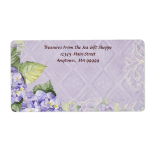 Mailing Labels - Purple Hydrangea Swirl Shipping