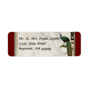 Mailing Labels - Vintage Peacock 6