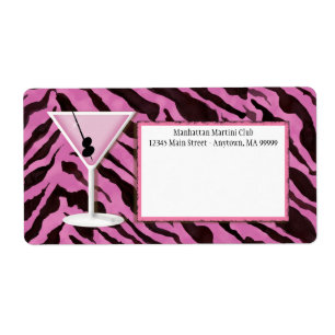 Mailing Labels - Zebra Print 'n Martini