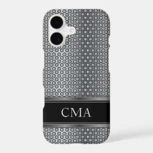 Maille métallique noire et argentée Monogramme