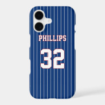 Maillot de Baseball Rouge Blanc et Bleu Nom Numéro