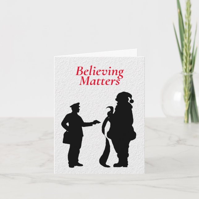 Mailman and Santa Claus Christmas Card (Front)