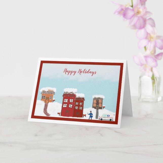 Mailman Christmas Card (Large) (Orchid)