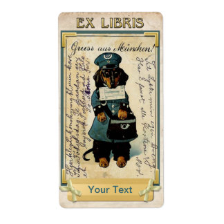 Mailman de Dachshund - Book Plate ID