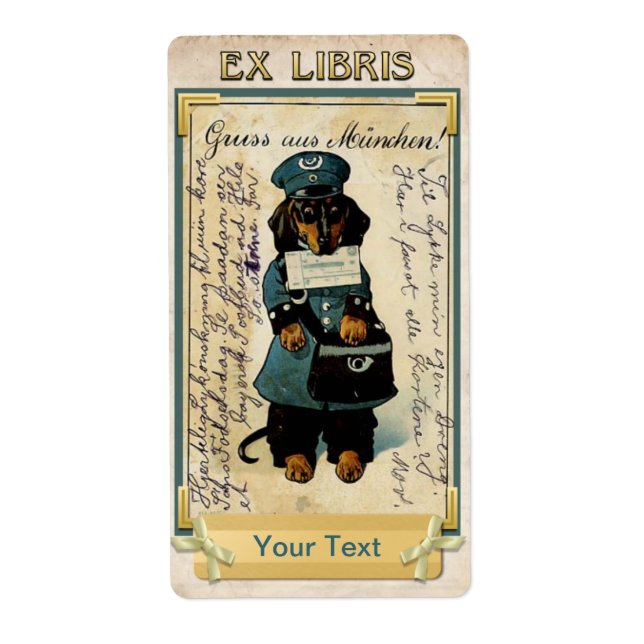 Mailman de Dachshund - Book Plate ID (Devant)