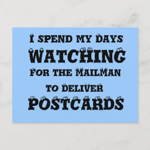 mailman Delivering Postcards - Funny Eyes Postcard