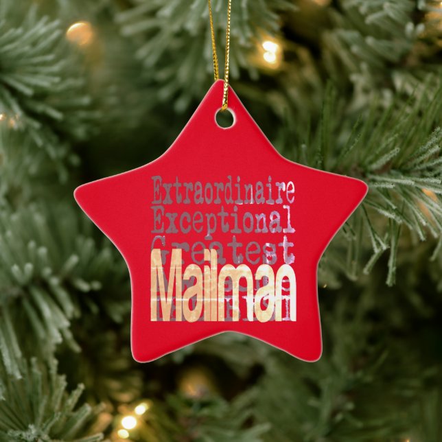 Mailman Extraordinaire Ceramic Ornament (Tree)