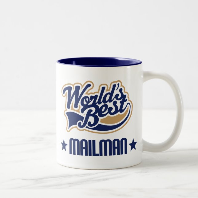 Mailman Gift (Worlds Best) Two-Tone Coffee Mug (Right)