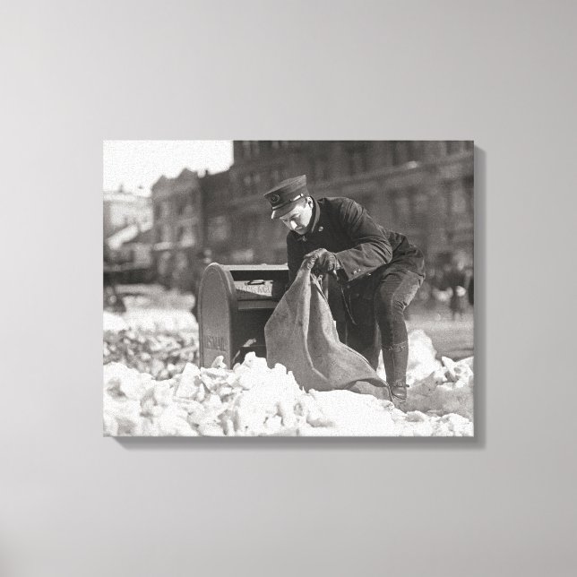 Mailman in the Snow, 1922 Canvas Print (Front)