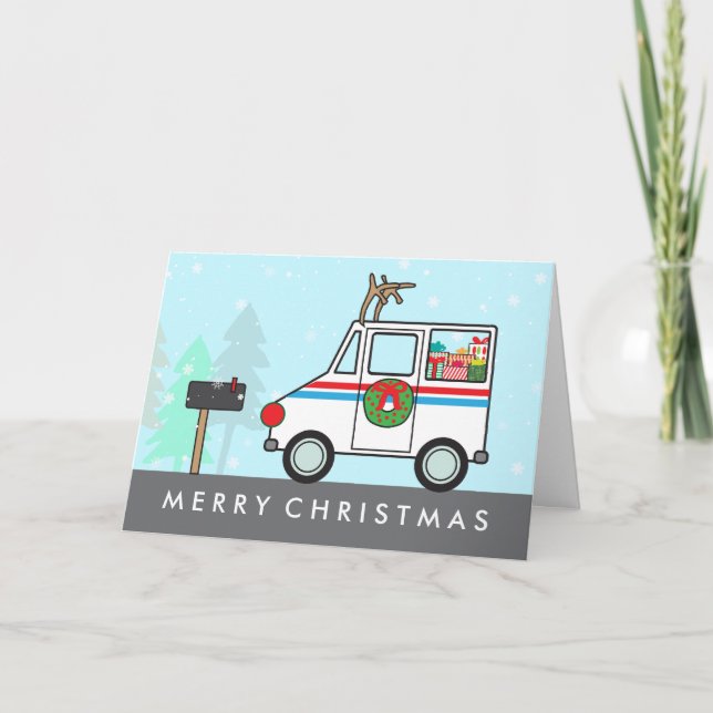 Mailman Mail Lady Christmas Holiday Thank You (Front)