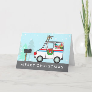 Mailman Mail Lady Christmas Holiday Thank You Card