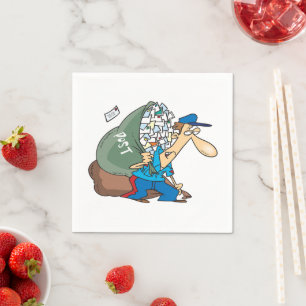 Mailman Portant Une Grande Serviette En Papier